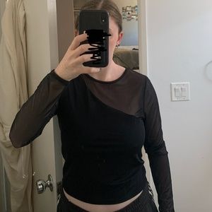 Abercrombie Long-Sleeve Mesh Going Out Top